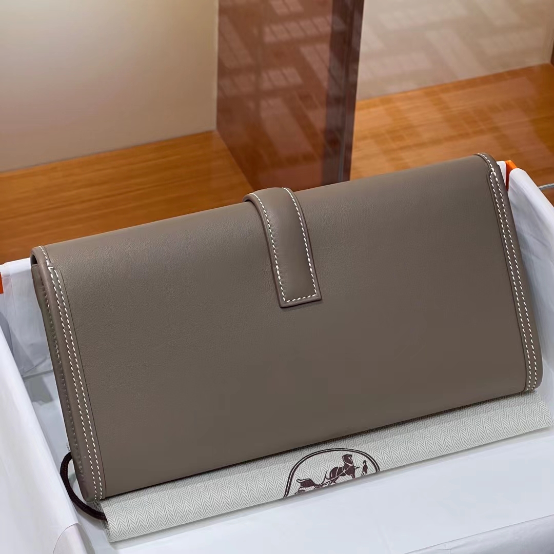 HERMES 爱马仕 Jige Elan 29cm 8C Gri Elephant 大象灰 Swift 进口蜜蜡线 全手工制作 蜜蜡线内缝 Birkinmm 铂金女王