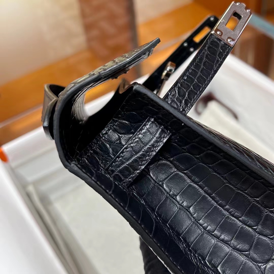 HERMES 爱马仕 MiniKelly 1 89 Nior 黑色 Alligator 美洲鳄 进口蜜蜡线 全手工制作 蜜蜡线内缝 Birkinmm 铂金女王