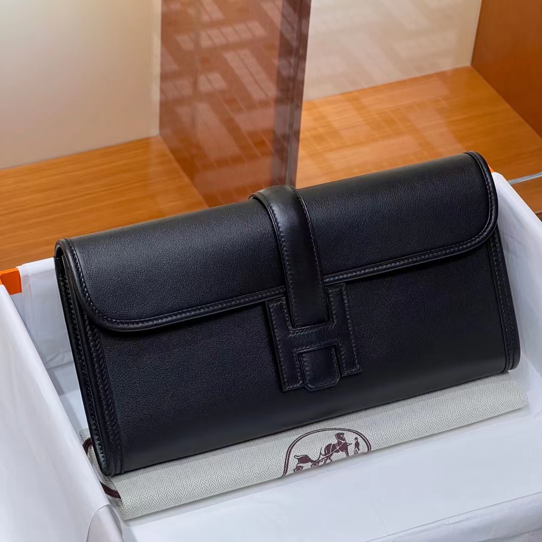 HERMES 爱马仕 Jige Elan 29cm 89 Nior 黑色 Swift 进口蜜蜡线 全手工制作 蜜蜡线内缝 Birkinmm 铂金女王