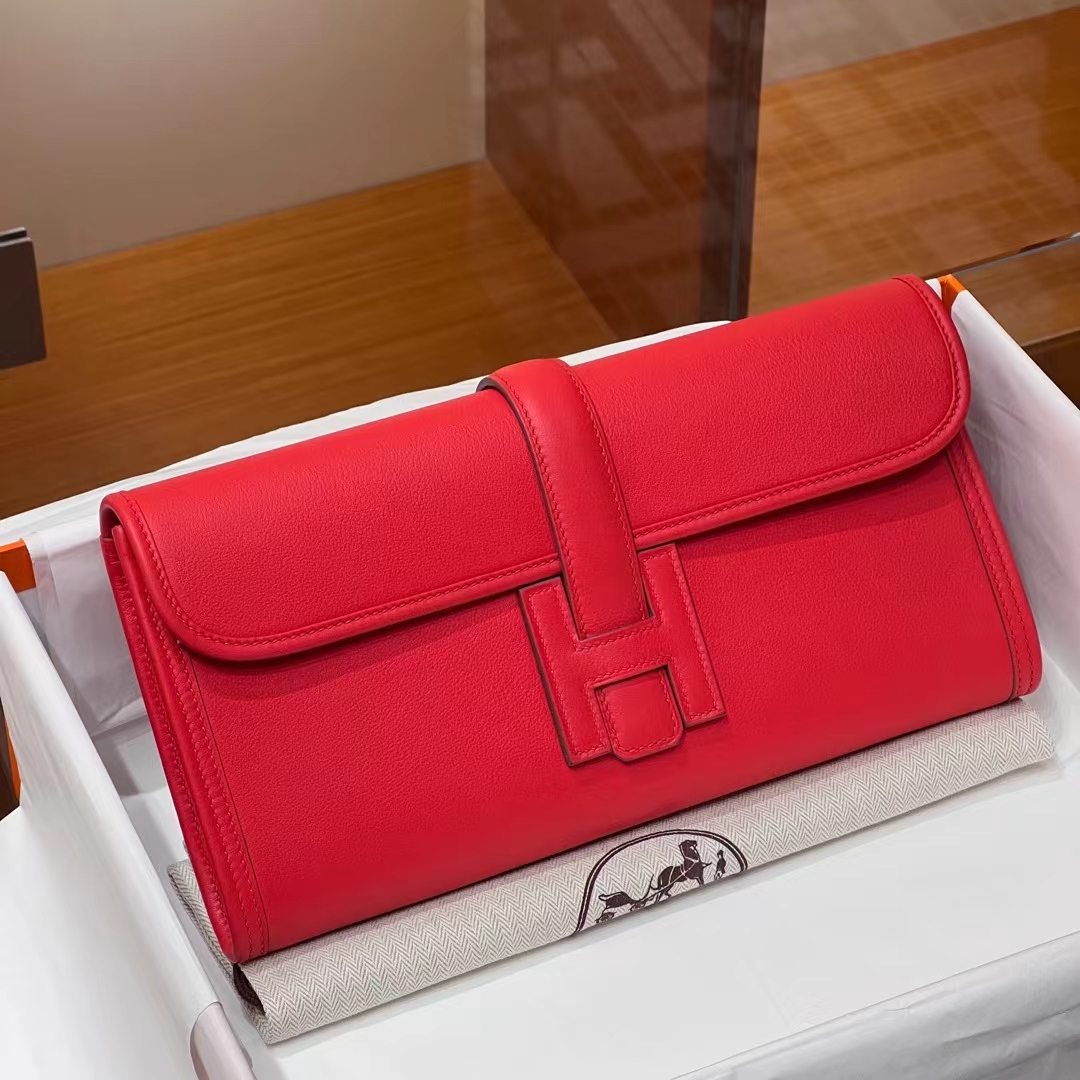 HERMES 爱马仕 Jige Elan 29cm S3 心红 Swift 进口蜜蜡线 全手工制作 蜜蜡线内缝 Birkinmm 铂金女王