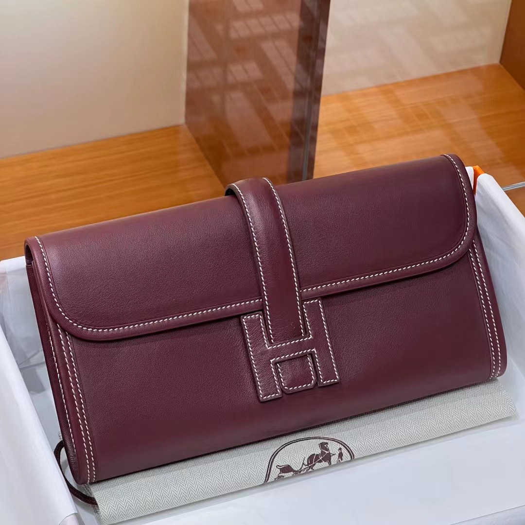 HERMES 爱马仕 Jige Elan 29cm 55 Rouge H 爱马仕红 Swift 进口蜜蜡线 全手工制作 蜜蜡线内缝 Birkinmm 铂金女王
