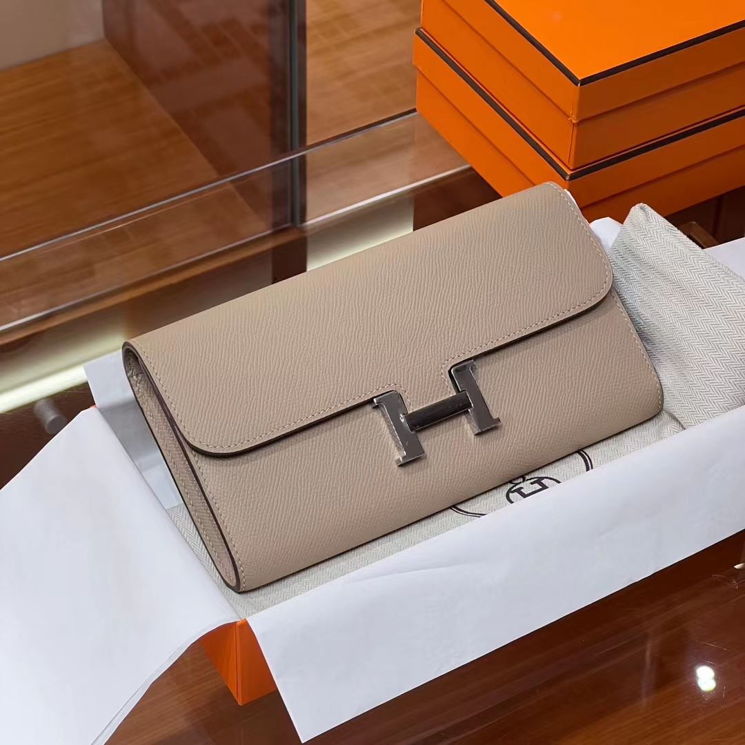 HERMES 爱马仕 Constance钱包 81 Gris Tourterelle 斑鸠灰 Epsom 进口蜜蜡线 全手工制作 蜜蜡线内缝 Birkinmm 铂金女王