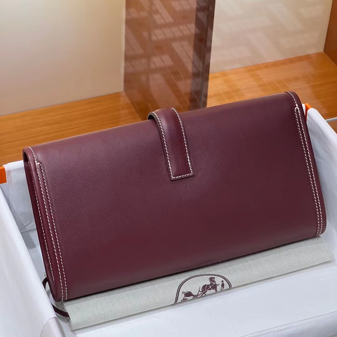 HERMES 爱马仕 Jige Elan 29cm 55 Rouge H 爱马仕红 Swift 进口蜜蜡线 全手工制作 蜜蜡线内缝 Birkinmm 铂金女王