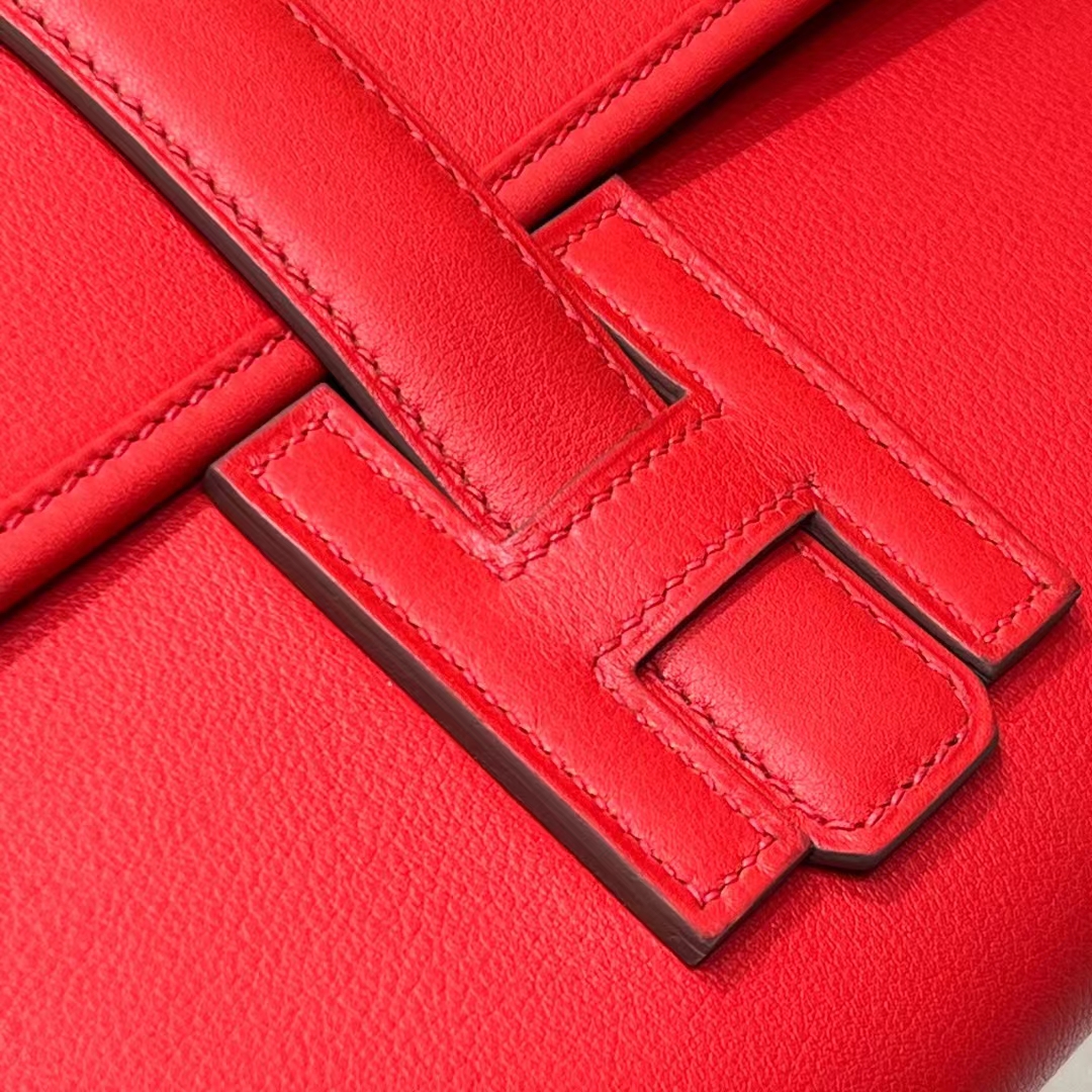 HERMES 爱马仕 Jige Elan 29cm S3 心红 Swift 进口蜜蜡线 全手工制作 蜜蜡线内缝 Birkinmm 铂金女王