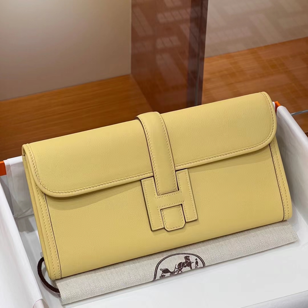 HERMES 爱马仕 Jige Elan 29cm 1Z 小鸡黄 Swift 进口蜜蜡线 全手工制作 蜜蜡线内缝 Birkinmm 铂金女王