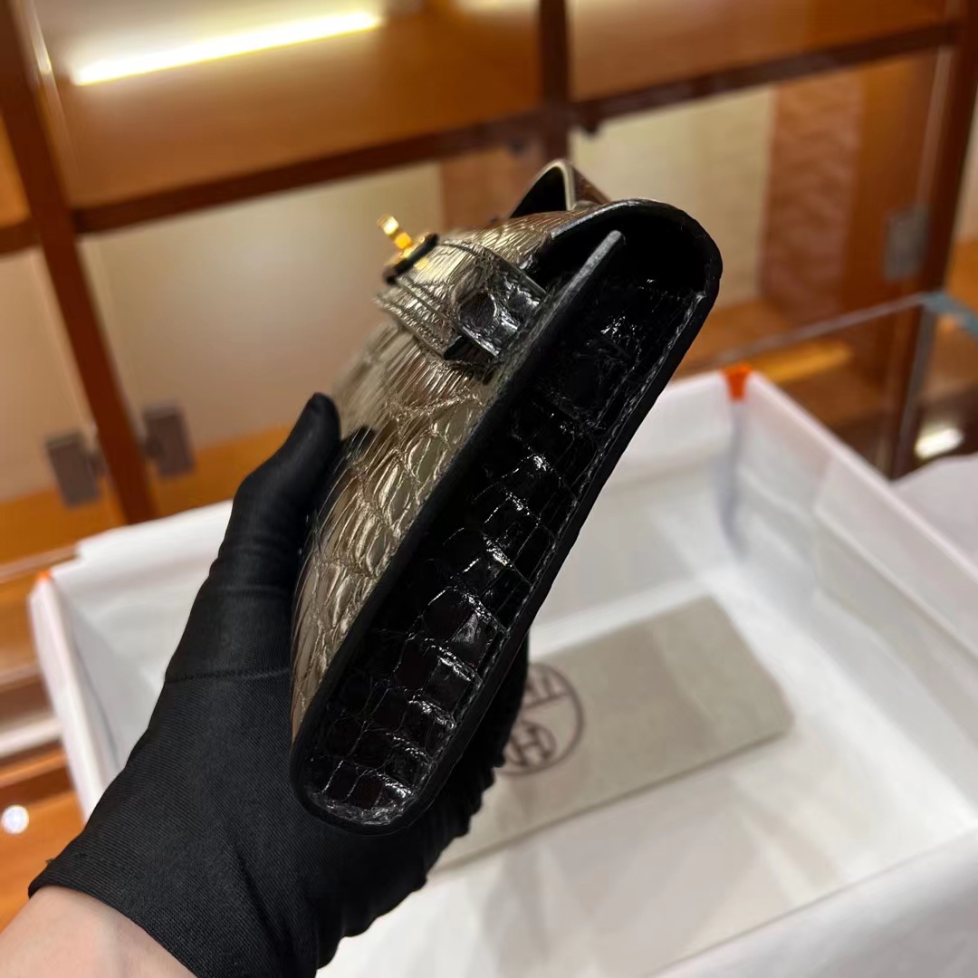 HERMES 爱马仕 KellyCut 31CM Alligator 美洲鳄 进口蜜蜡线 全手工制作 蜜蜡线内缝 Birkinmm 铂金女王