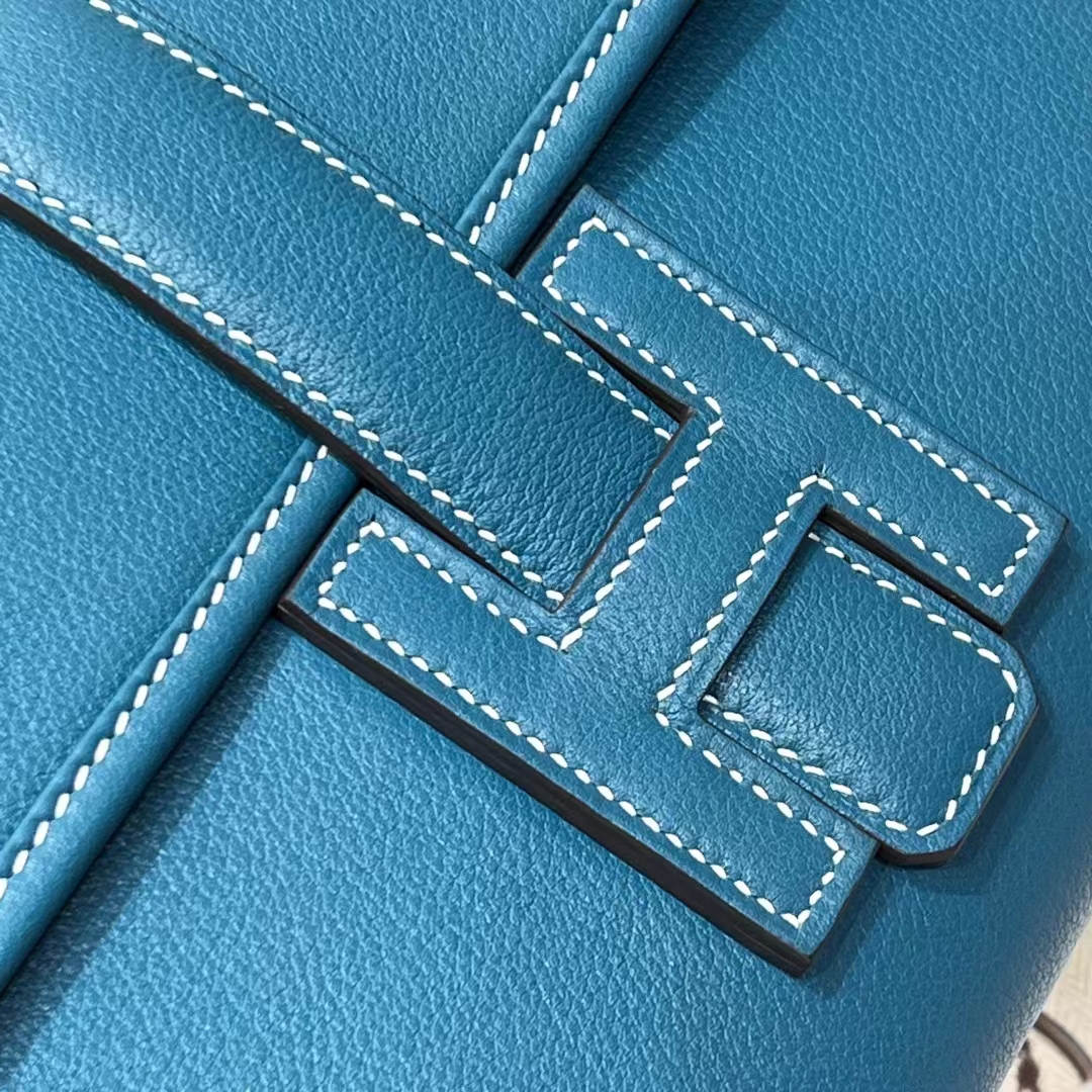 HERMES 爱马仕 Jige Elan 29cm 75 Blue Jean 牛仔蓝 Swift 进口蜜蜡线 全手工制作 蜜蜡线内缝 Birkinmm 铂金女王