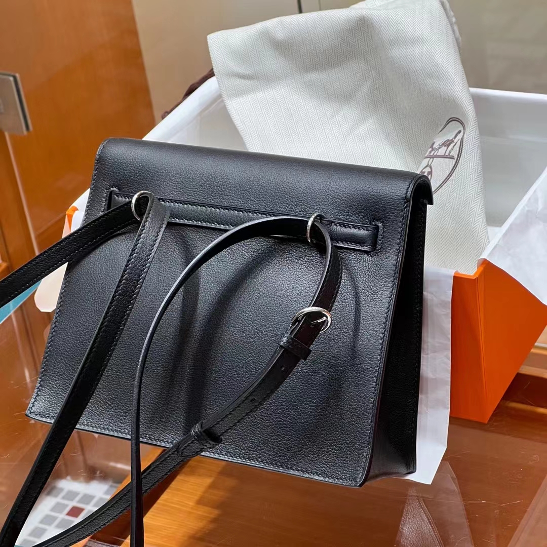 HERMES 爱马仕 Kellydanse 22cm 89 Nior 黑色 Evercolor 进口蜜蜡线 全手工制作 蜜蜡线内缝 Birkinmm 铂金女王