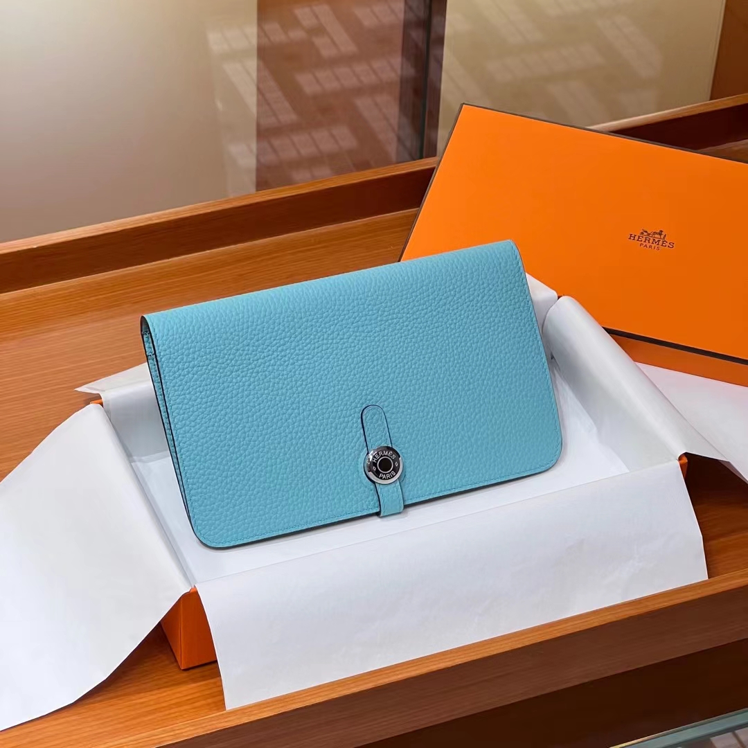 HERMES 爱马仕 Dogon护照夹钱包 P3 北方蓝 TOGO 进口蜜蜡线 全手工制作 蜜蜡线内缝 Birkinmm 铂金女王