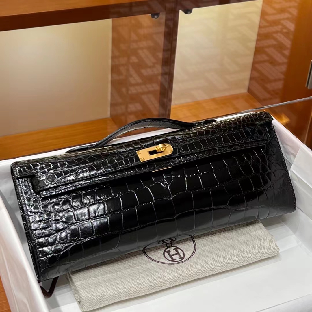 HERMES 爱马仕 KellyCut 31CM Alligator 美洲鳄 进口蜜蜡线 全手工制作 蜜蜡线内缝 Birkinmm 铂金女王