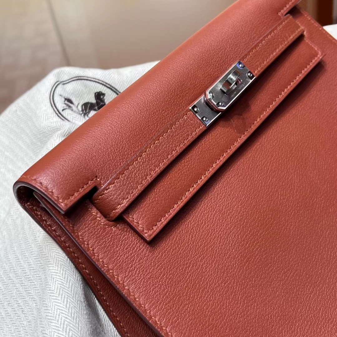HERMES 爱马仕 Kellydanse 22cm 4E Evercolor 进口蜜蜡线 全手工制作 蜜蜡线内缝 Birkinmm 铂金女王