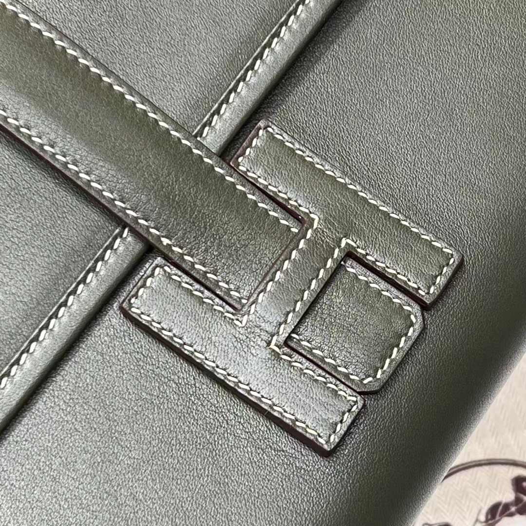 HERMES 爱马仕 Jige Elan 29cm VERT PALE 2Q 英国绿 Swift 进口蜜蜡线 全手工制作 蜜蜡线内缝 Birkinmm 铂金女王