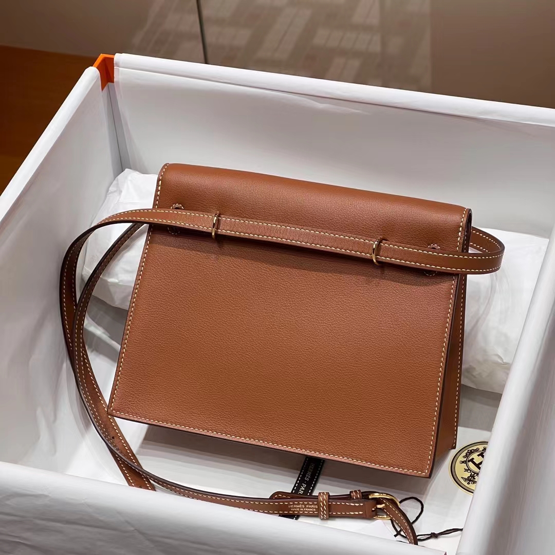 HERMES 爱马仕 Kellydanse 22cm CK37 金棕色 Evercolor 进口蜜蜡线 全手工制作 蜜蜡线内缝 Birkinmm 铂金女王