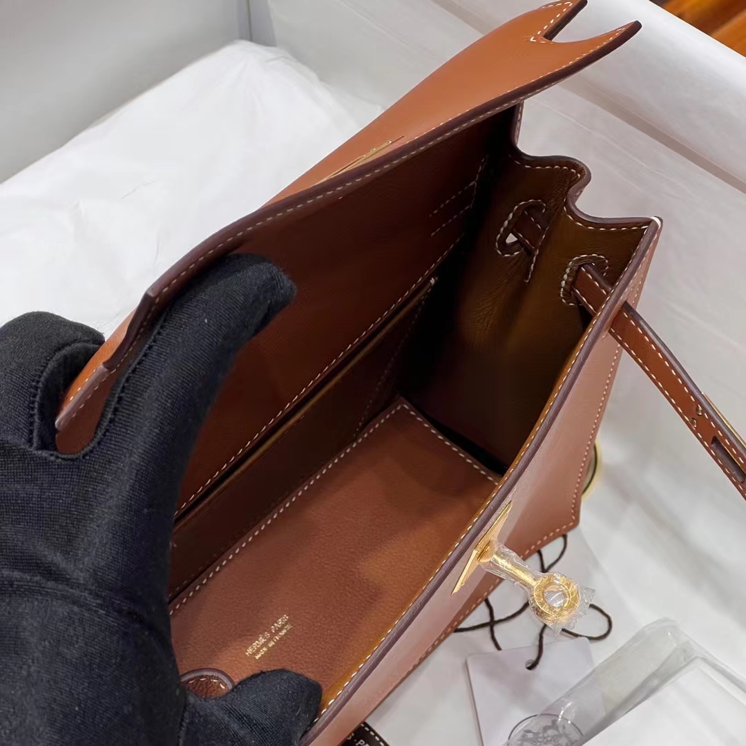 HERMES 爱马仕 Kellydanse 22cm CK37 金棕色 Evercolor 进口蜜蜡线 全手工制作 蜜蜡线内缝 Birkinmm 铂金女王