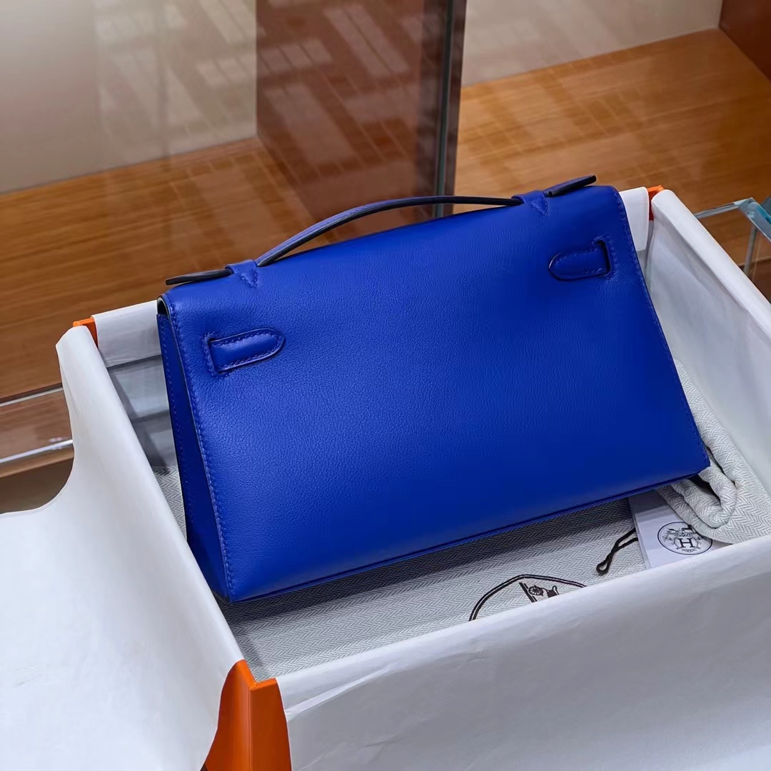 铂金女王 HERMES 爱马仕  MiniKelly 1 7T Bleu electrique电光蓝 Swift皮 进口蜜蜡线 全手工制作