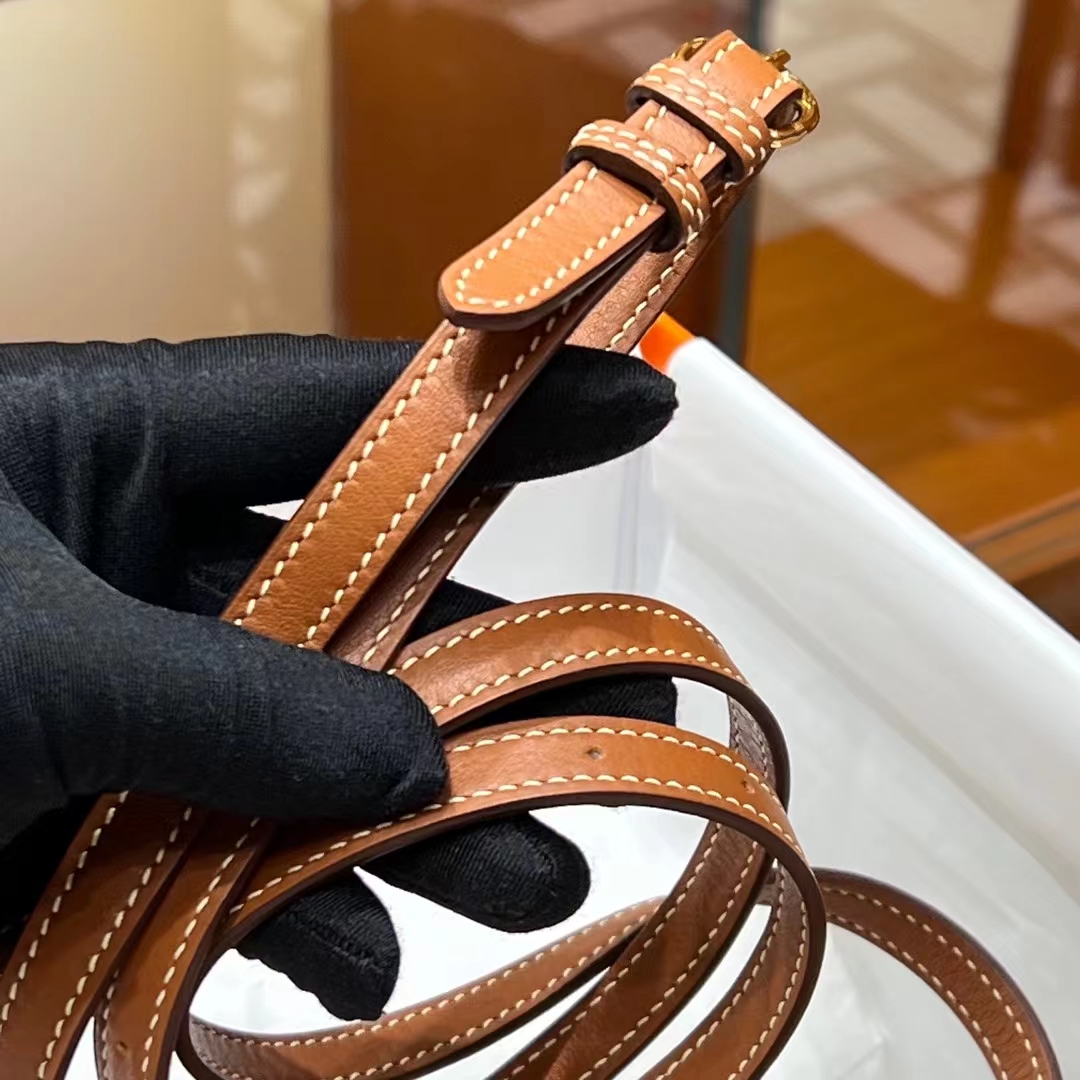 HERMES 爱马仕 Kellydanse 22cm CK37 金棕色 Evercolor 进口蜜蜡线 全手工制作 蜜蜡线内缝 Birkinmm 铂金女王