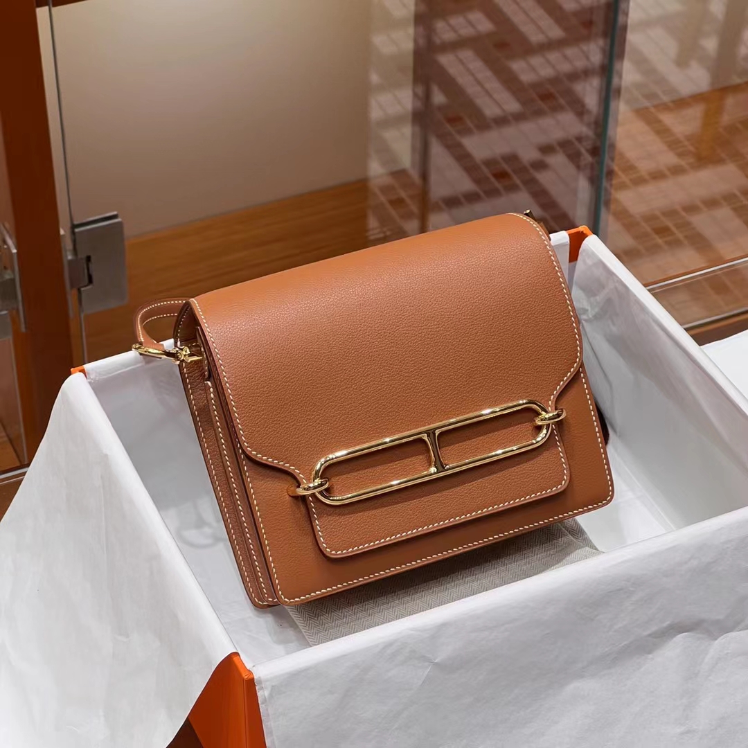 HERMES 爱马仕官网推荐 Roulis 猪鼻子 CK37 金棕色 Swift皮 进口蜜蜡线 全手工制作