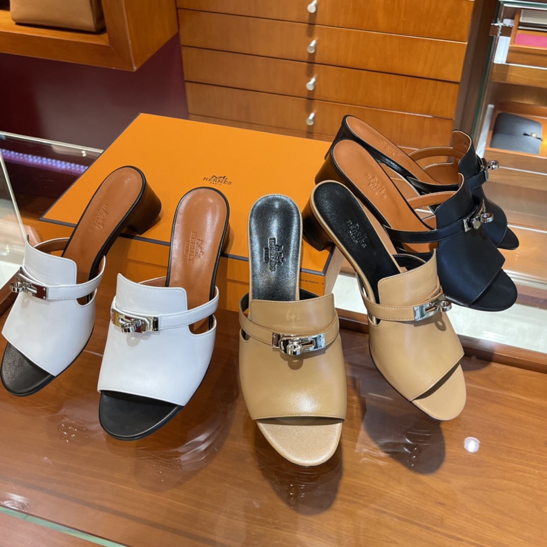 HERMES 爱马仕 拖鞋 34-41码 进口真皮大底 全手工制作