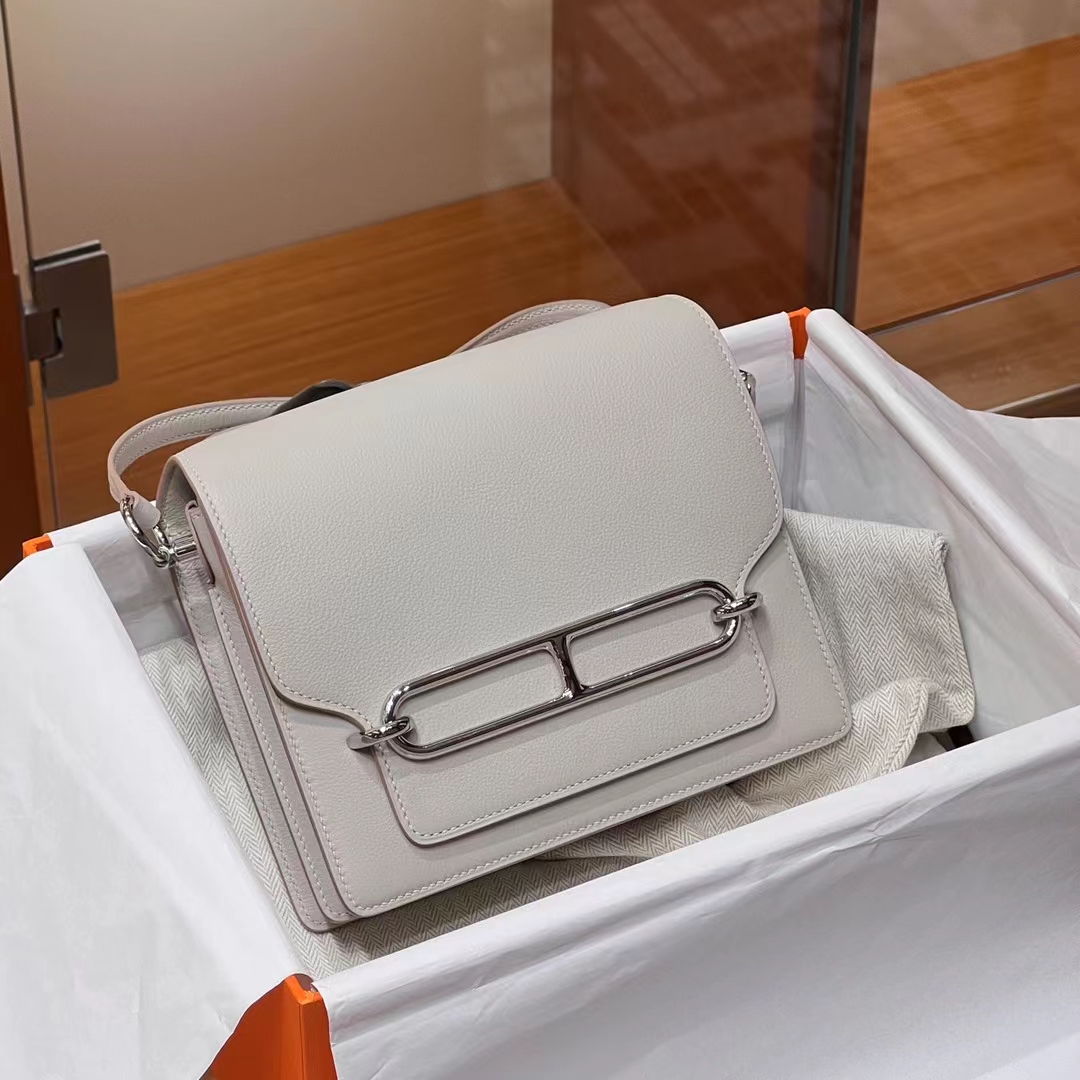 HERMES 爱马仕官网推荐 Roulis 猪鼻子 10 Craie粉笔白 Swift皮 进口蜜蜡线 全手工制作