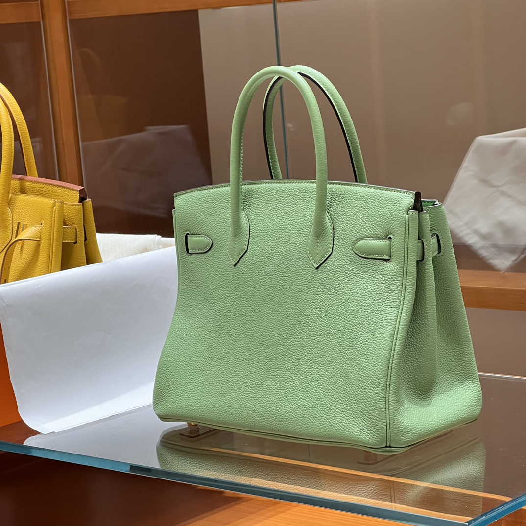HERMES 爱马仕 Birkin 25cm 3i 牛油果绿 进口蜜蜡线 全手工制作