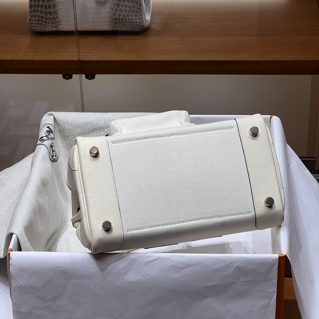 HERMES 爱马仕 Birkin Cargo 25cm 10 Craie 奶昔白 进口蜜蜡线 全手工制作
