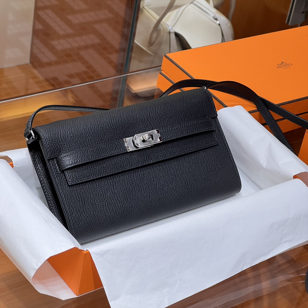 铂金女王 HERMES 爱马仕  Kelly to go Espom皮 19cm 89 Nior 经典黑 进口蜜蜡线 全手工制作