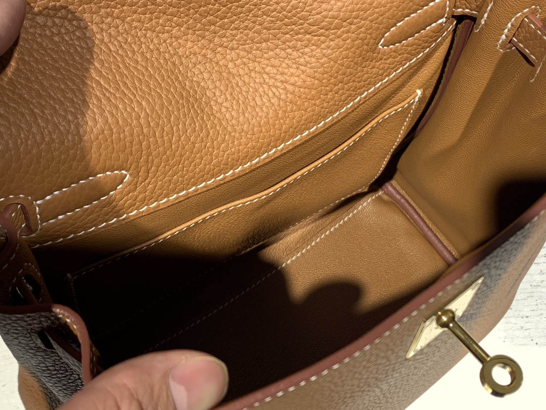 HERMES 爱马仕官网推荐 Kelly ado 双肩背包 21cm CK37 金棕色 Togo皮 进口蜜蜡线 全手工制作