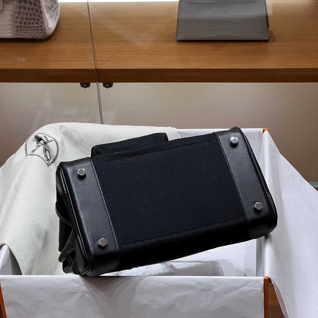 HERMES 爱马仕 Birkin Cargo 25cm 89 Nior 经典黑 进口蜜蜡线 全手工制作