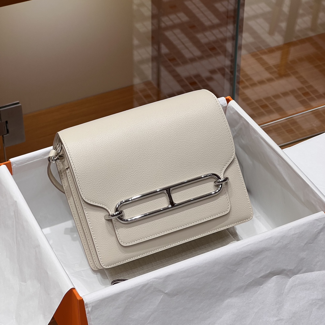 HERMES 爱马仕官网推荐 Roulis 猪鼻子 10 Craie粉笔白 Swift皮 进口蜜蜡线 全手工制作