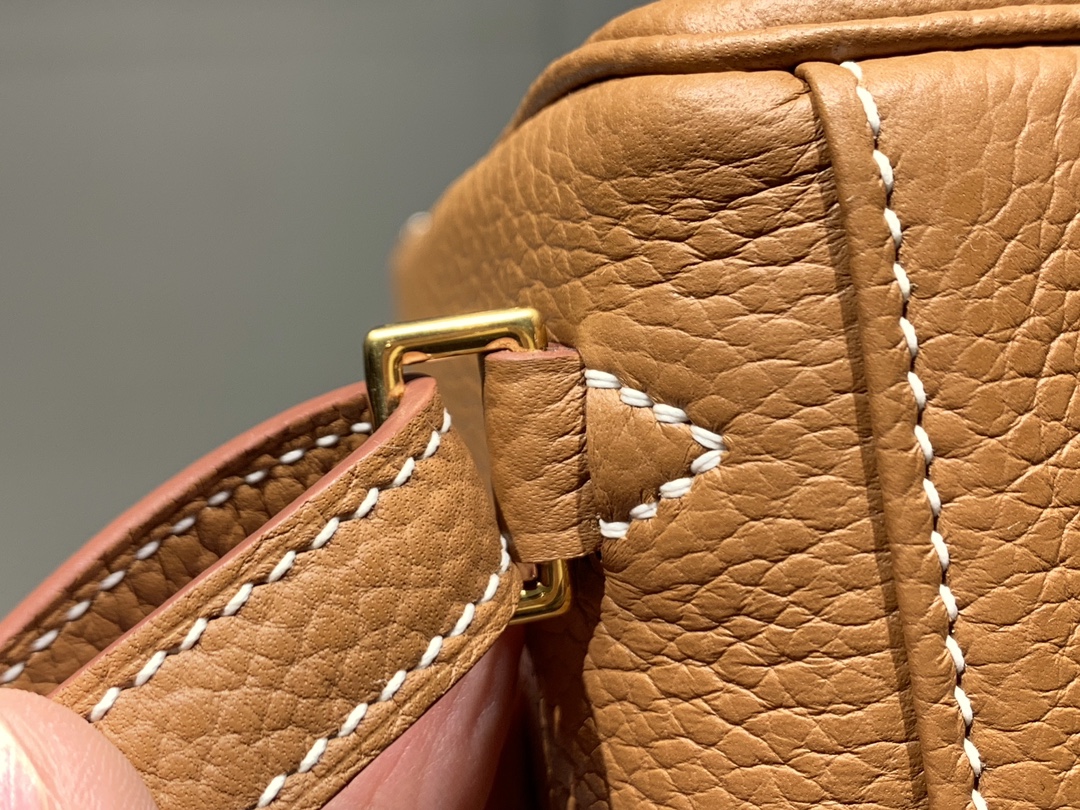 HERMES 爱马仕官网推荐 Kelly ado 双肩背包 21cm CK37 金棕色 Togo皮 进口蜜蜡线 全手工制作