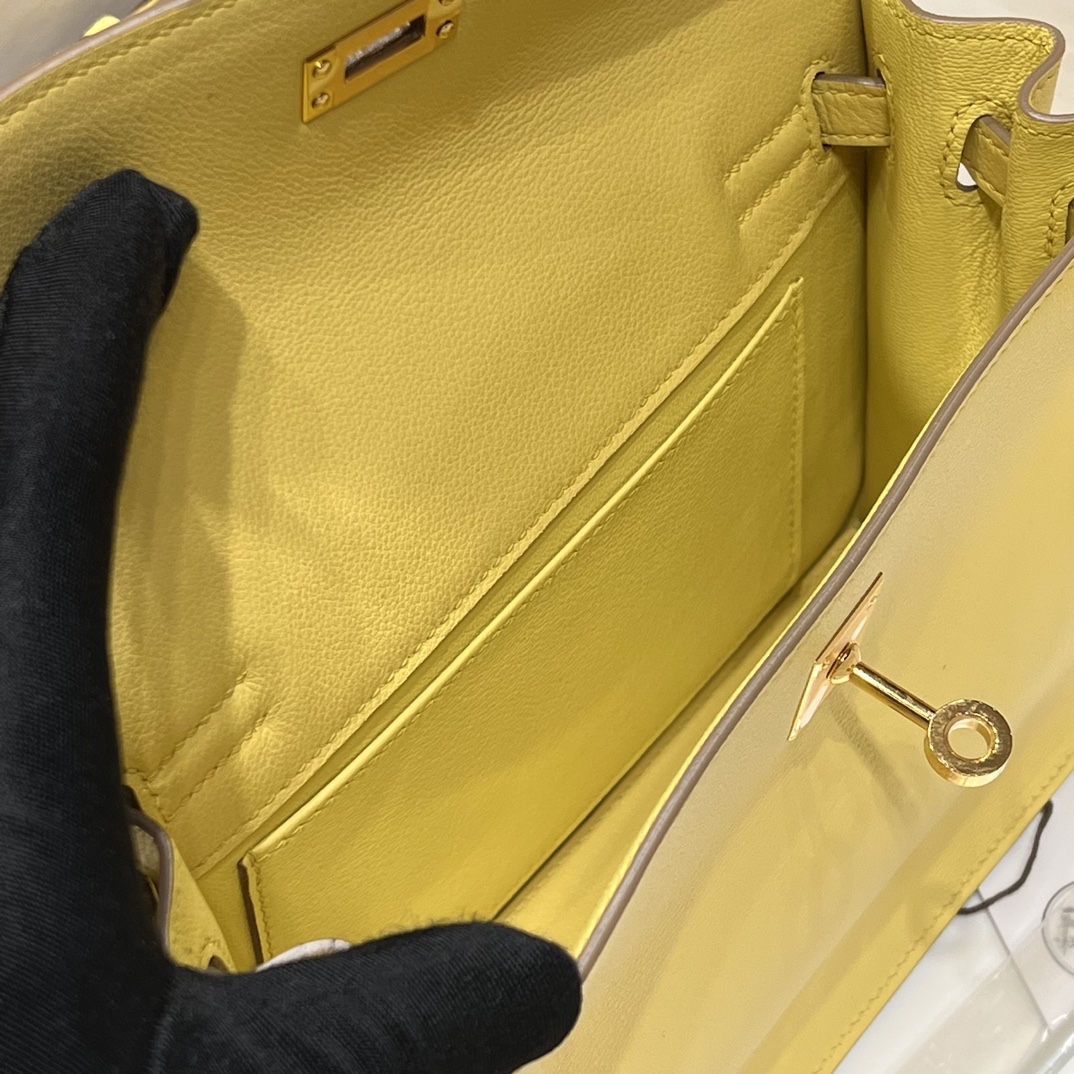 Birkinmm 铂金女王 HERMES 爱马仕 Kellydanse 22cm Evercolor皮 1Z Jaune Poussin小鸡黄 进口蜜蜡线 全手工制作