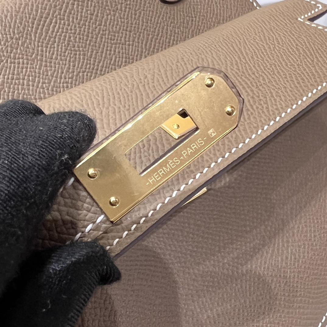 HERMES 爱马仕 Kelly Desorder 双面Kelly Epsom 8C Gri Elephant 大象灰 进口蜜蜡线 全手工制作