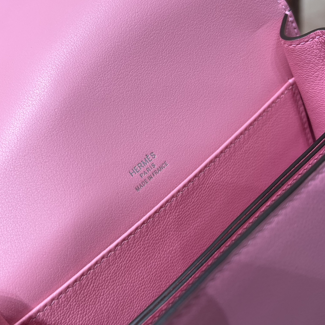 HERMES 爱马仕官网推荐 Roulis 猪鼻子 E5 Rose Tyrien蜜桃粉 Swift皮 进口蜜蜡线 全手工制作