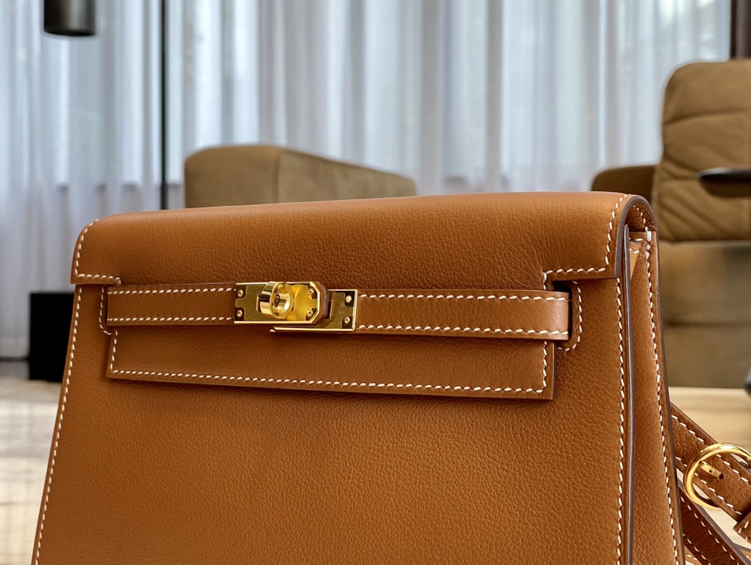 Birkinmm 铂金女王 HERMES 爱马仕 Kellydanse 22cm Evercolor皮 CK37 金棕色 进口蜜蜡线 全手工制作