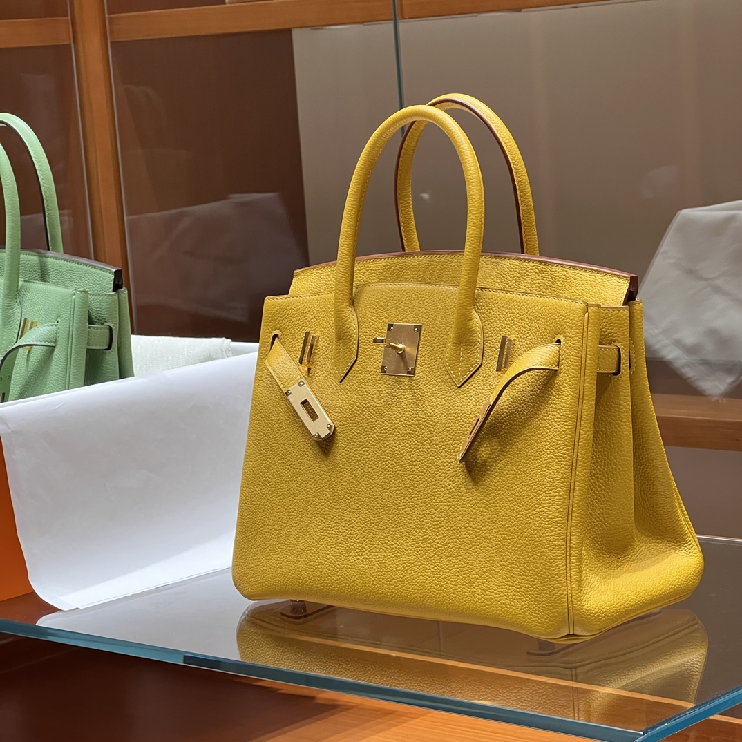 HERMES 爱马仕 Birkin 25cm 9D 琥珀黄 进口蜜蜡线 全手工制作