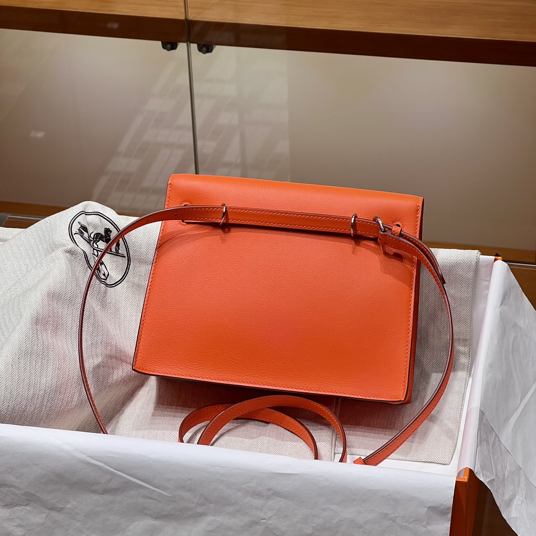 Birkinmm 铂金女王 HERMES 爱马仕 Kellydanse 22cm Evercolor皮 93 Orange 橙色 进口蜜蜡线 全手工制作