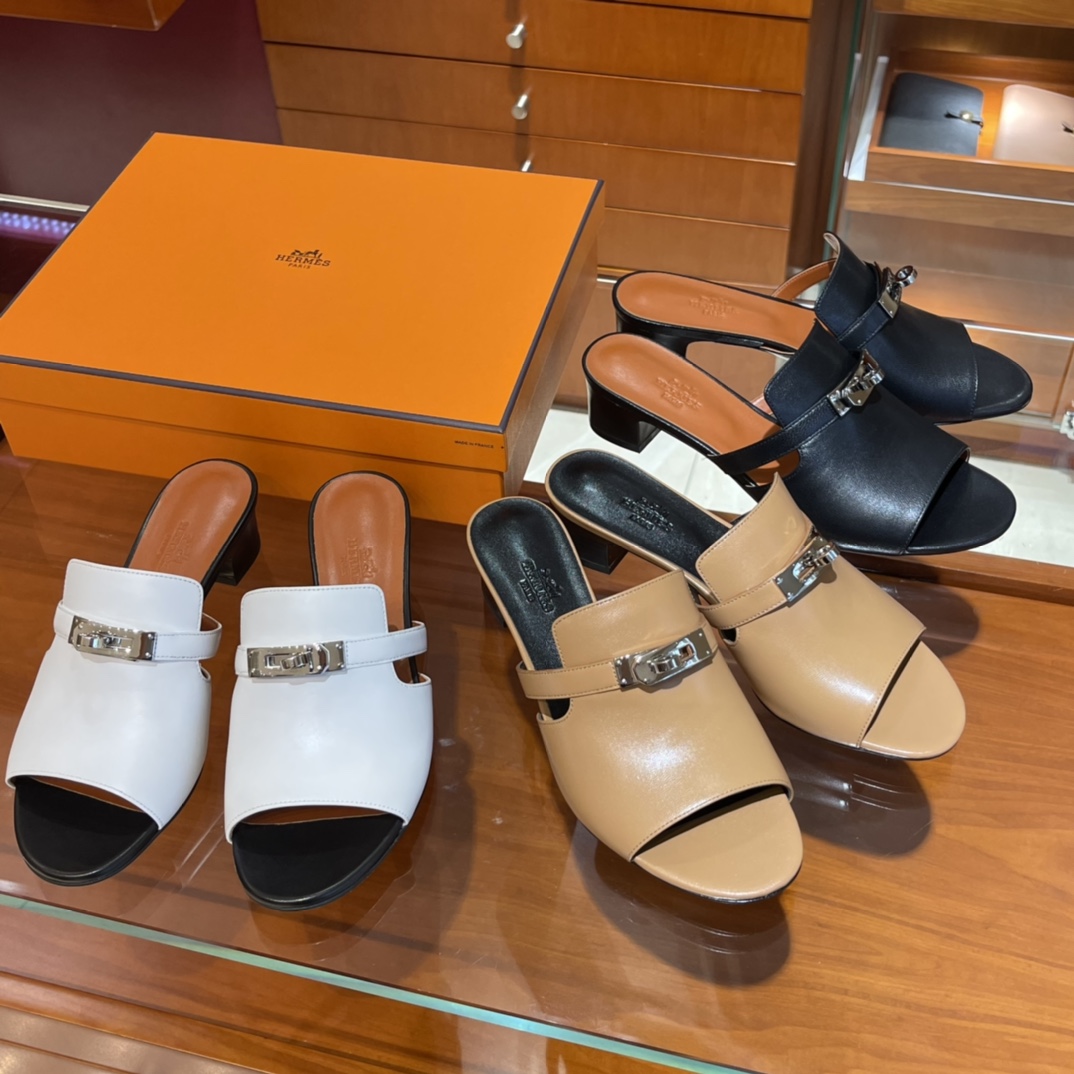 HERMES 爱马仕 拖鞋 34-41码 进口真皮大底 全手工制作