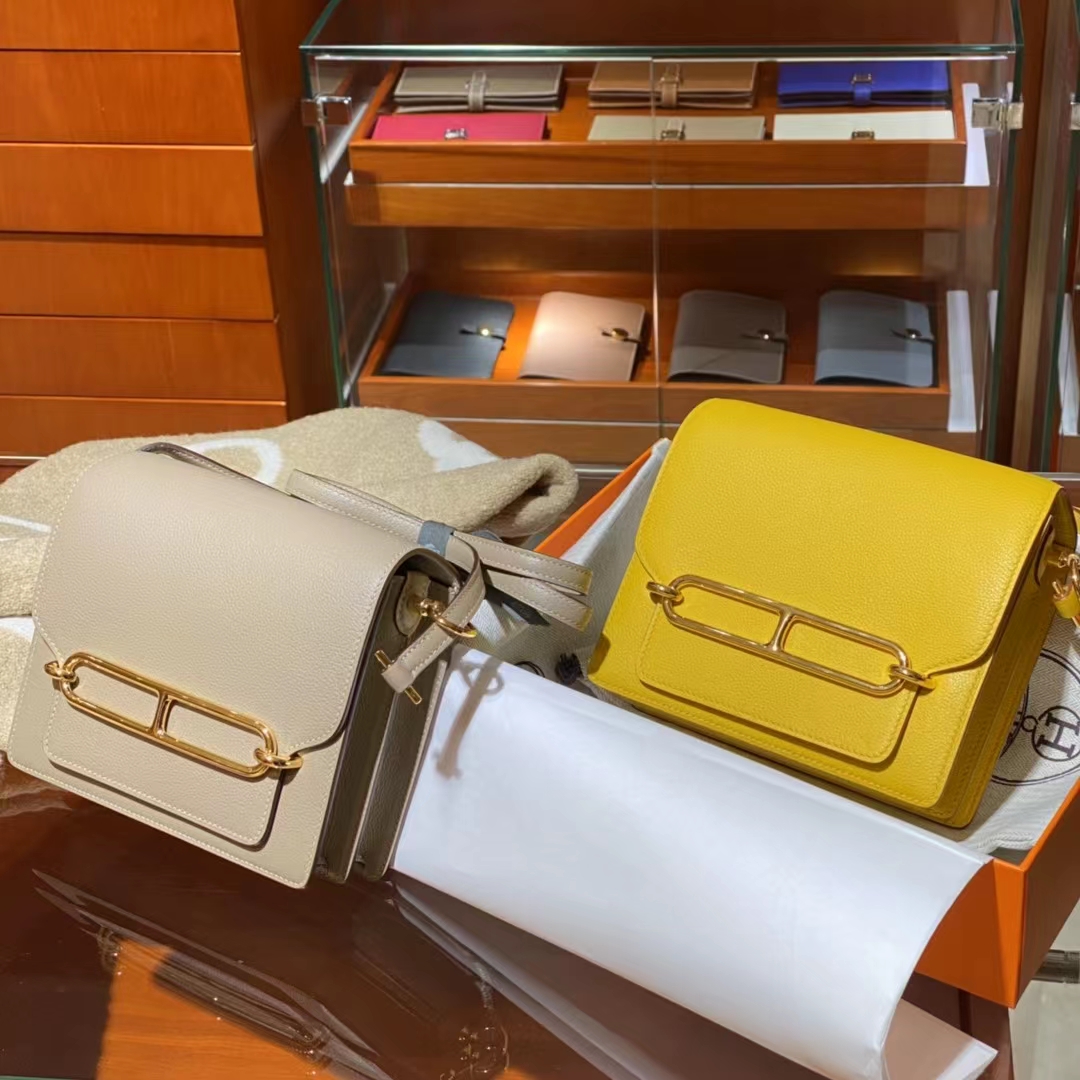 HERMES 爱马仕官网推荐 Roulis 猪鼻子 10 Craie粉笔白 9D 琥珀黄 Swift皮 进口蜜蜡线 全手工制作