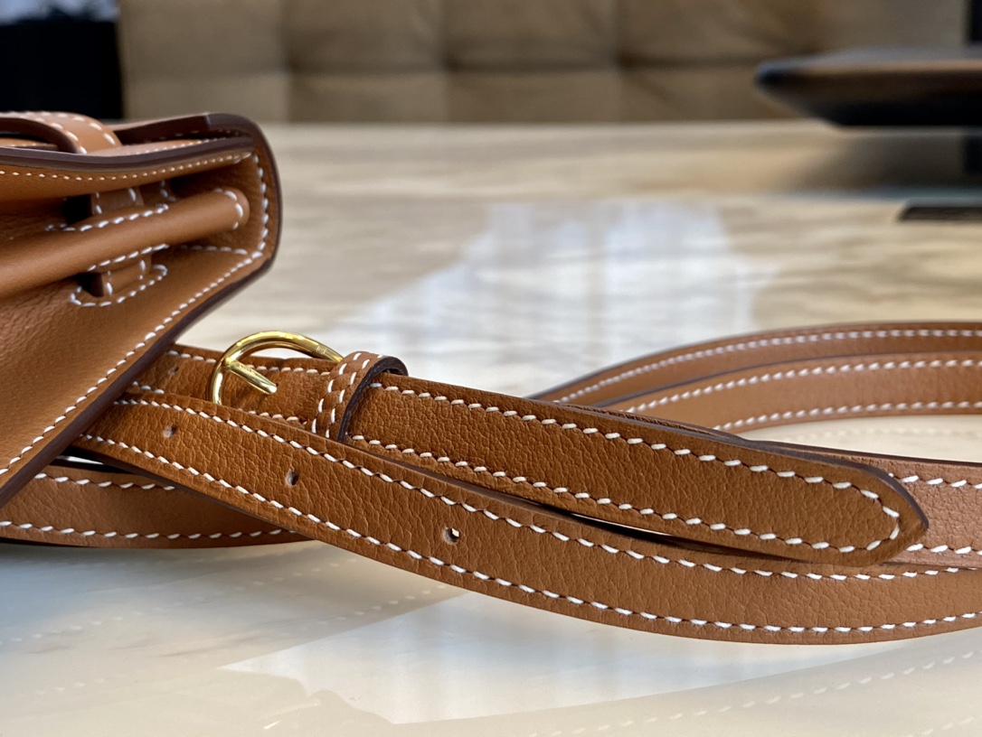 Birkinmm 铂金女王 HERMES 爱马仕 Kellydanse 22cm Evercolor皮 CK37 金棕色 进口蜜蜡线 全手工制作