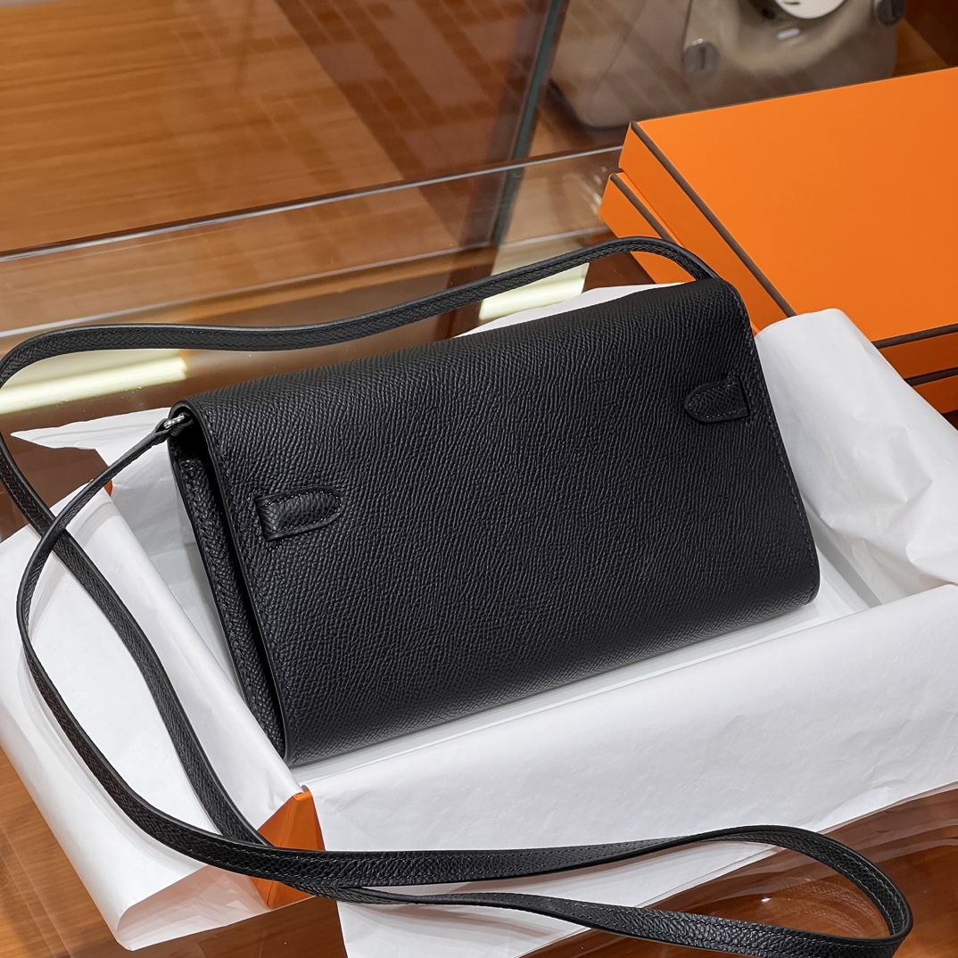 铂金女王 HERMES 爱马仕  Kelly to go Espom皮 19cm 89 Nior 经典黑 进口蜜蜡线 全手工制作