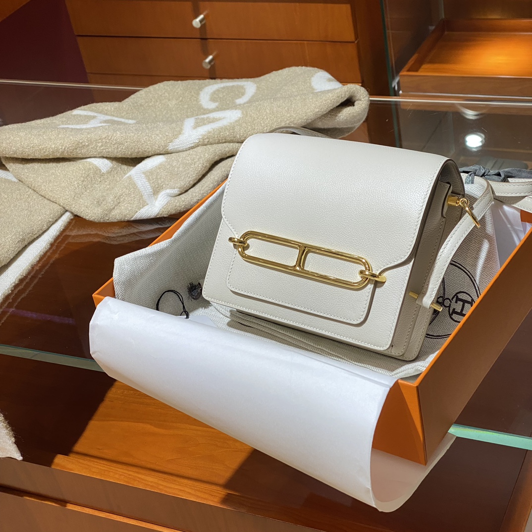 HERMES 爱马仕官网推荐 Roulis 猪鼻子 10 Craie粉笔白 Swift皮 进口蜜蜡线 全手工制作
