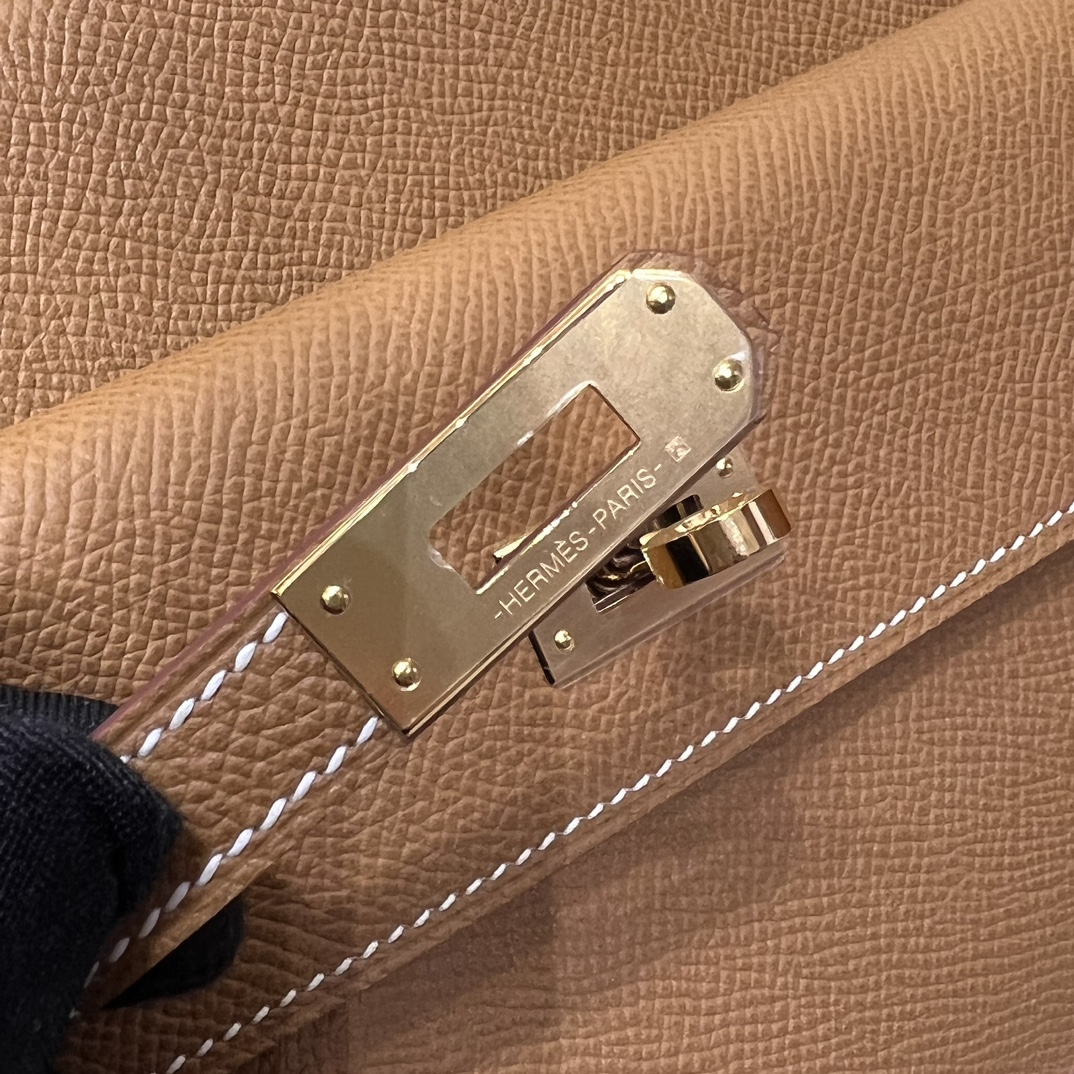 HERMES 爱马仕 Kelly Desorder 双面Kelly Epsom CK37 金棕色 进口蜜蜡线 全手工制作