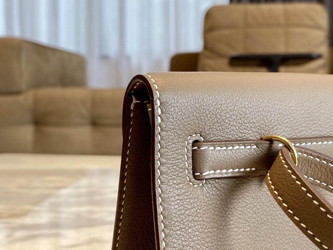 Birkinmm 铂金女王 HERMES 爱马仕 Kellydanse 22cm Evercolor皮 8C Gri Elephant 大象灰 进口蜜蜡线 全手工制作