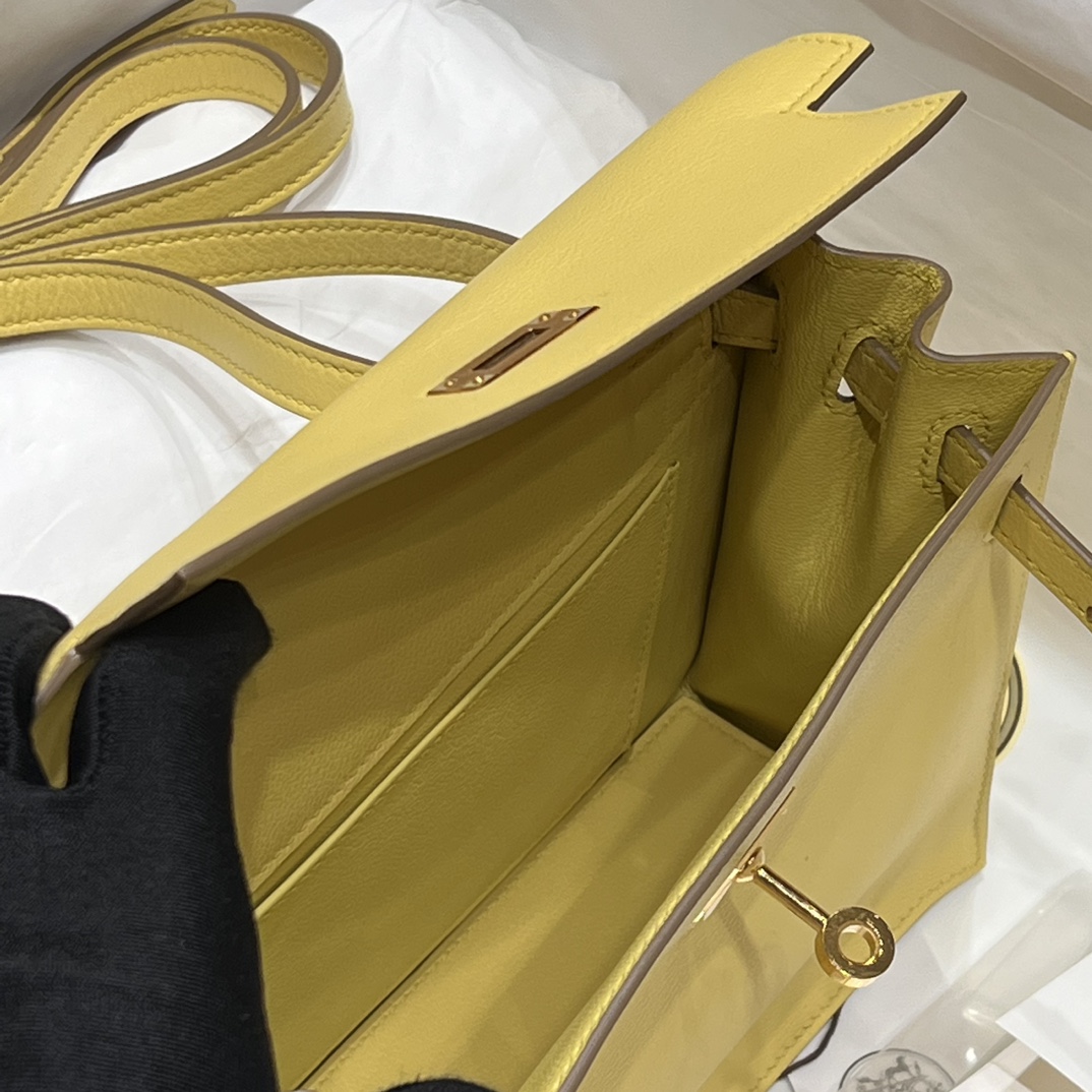 Birkinmm 铂金女王 HERMES 爱马仕 Kellydanse 22cm Evercolor皮 1Z Jaune Poussin小鸡黄 进口蜜蜡线 全手工制作