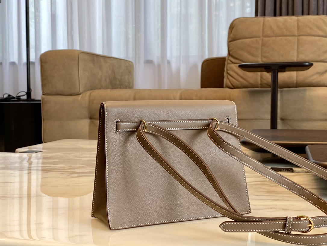 Birkinmm 铂金女王 HERMES 爱马仕 Kellydanse 22cm Evercolor皮 8C Gri Elephant 大象灰 进口蜜蜡线 全手工制作