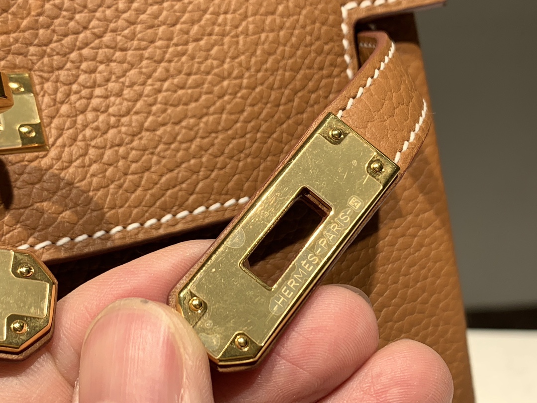 HERMES 爱马仕官网推荐 Kelly ado 双肩背包 21cm CK37 金棕色 Togo皮 进口蜜蜡线 全手工制作