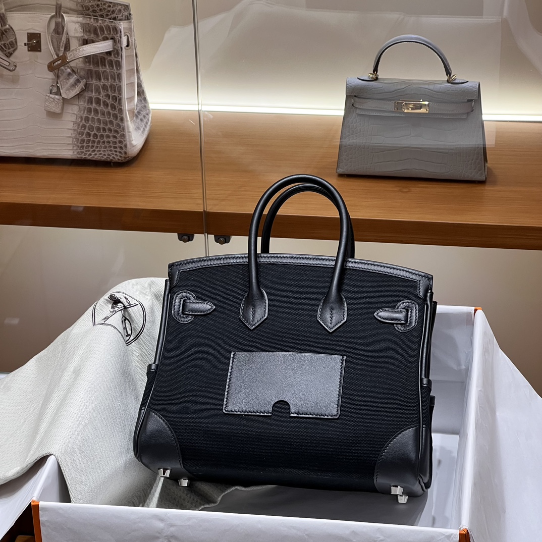 HERMES 爱马仕 Birkin Cargo 25cm 89 Nior 经典黑 进口蜜蜡线 全手工制作