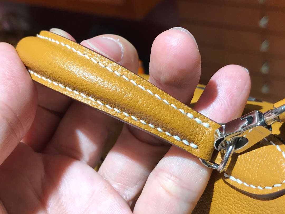 HERMES 爱马仕 【现货】 MiniKelly 2 山羊皮 CK37 金棕色 现货 进口蜜蜡线 全手工制作