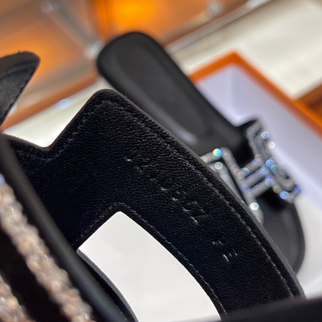 HERMES 爱马仕 拖鞋 34-41码 原厂同步水钻女鞋 进口真皮大底 全手工制作