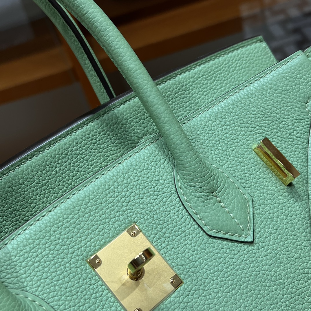 HERMES 爱马仕 Birkin 25cm 3i 牛油果绿 进口蜜蜡线 全手工制作